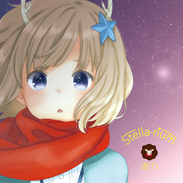 An animated girl with antlers with a red scarf
